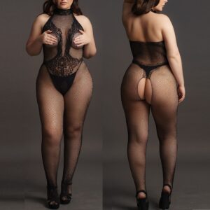 Combinaison ouverte Grande Taille Eryn - Noir