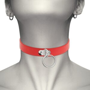 Collier Coquette avec Anneau Rouge