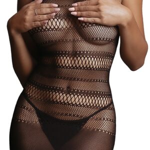 Robe sexy High Lace Neck Net Noir
