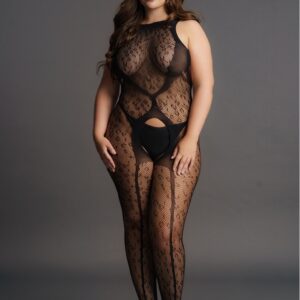 Combinaison CROTCHLESS LEOPARD Noire