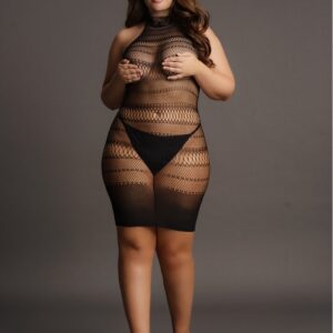 Robe sexy Grande Taille HIGH LACE Noire