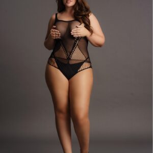 Body Grande Taille CONTRAST NET Noir
