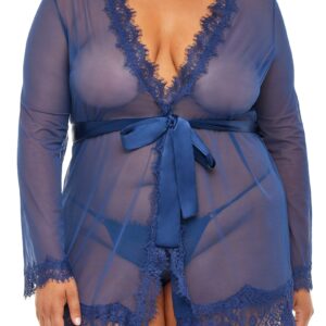 Déshabillé PROVENCE Bleu Grande Taille