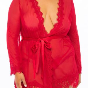 Déshabillé PROVENCE Rouge Grande Taille