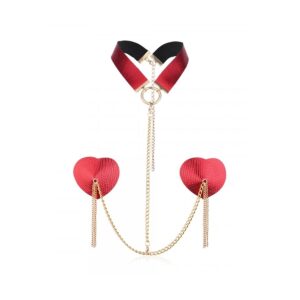 Cache-Tétons Heart Rouges