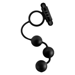 Cockring vibrant et Chapelet Anal Adventures Beads C-Ring 17 x 3.7cm