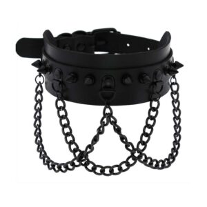Collier à pointes Piky Noir