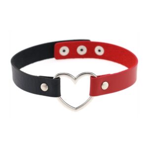 Ras de cou BICOLOR HEART Noir-Rouge