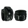 Menottes en cuir pour poignets 5cm Noir