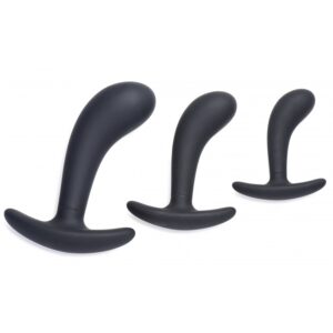 Pack de 3 plugs Trainer Silicone Dark Delights Noirs