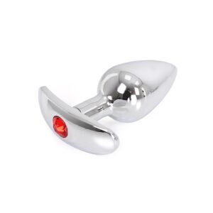 Plug Bijou Anal avec Base arrondie Curve 6 x 2.8 cm - Bijou rouge