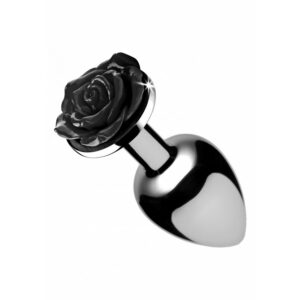 Plug Bijou avec Rose noire - 8.5 x 4.1 cm LARGE
