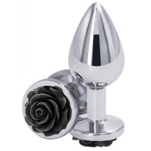 Plug Bijou REAR M 7 x 3.4cm Argenté-Noir
