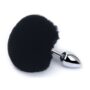 Plug Queue de lapin Bunny Tail 6 x 2.7 cm Noir