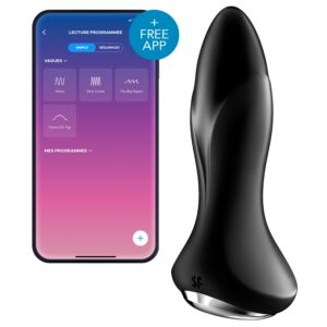 Plug vibrant connecté Rotator Plug Satisfyer 10 x 4cm Noir