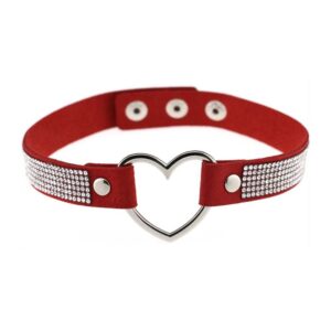 Ras de cou Heart Strass Rouge