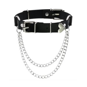 Ras de cou Love Heart Chain Noir