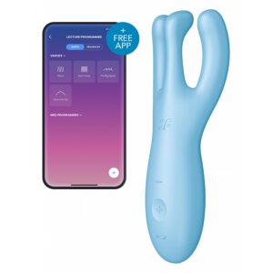 Stimulateur de clitoris connecté Threesome 4 14cm Tiurquoise