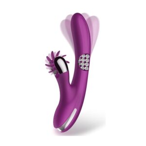 Vibro Rabbit Rotating Double 10 x 3.5cm Violet