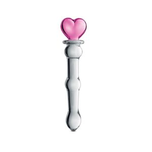 Gode ou plug boules et coeur en Verre transparent N°21 Glossy toys