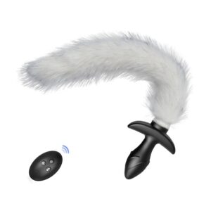Plug vibrant avec Queue blanche Tail Curve 9 x 3.7cm | Queue 30cm
