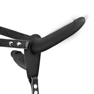 Double gode ceinture noir vibrant - Fetish Tentation