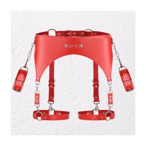 Ceinture Porte-Jarretelles et Menottes Rouge