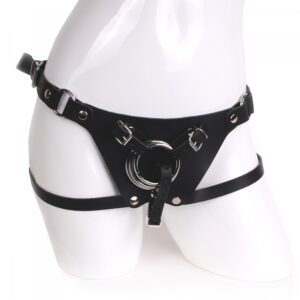 Harnais en cuir Strap On Cox pour gode ceinture