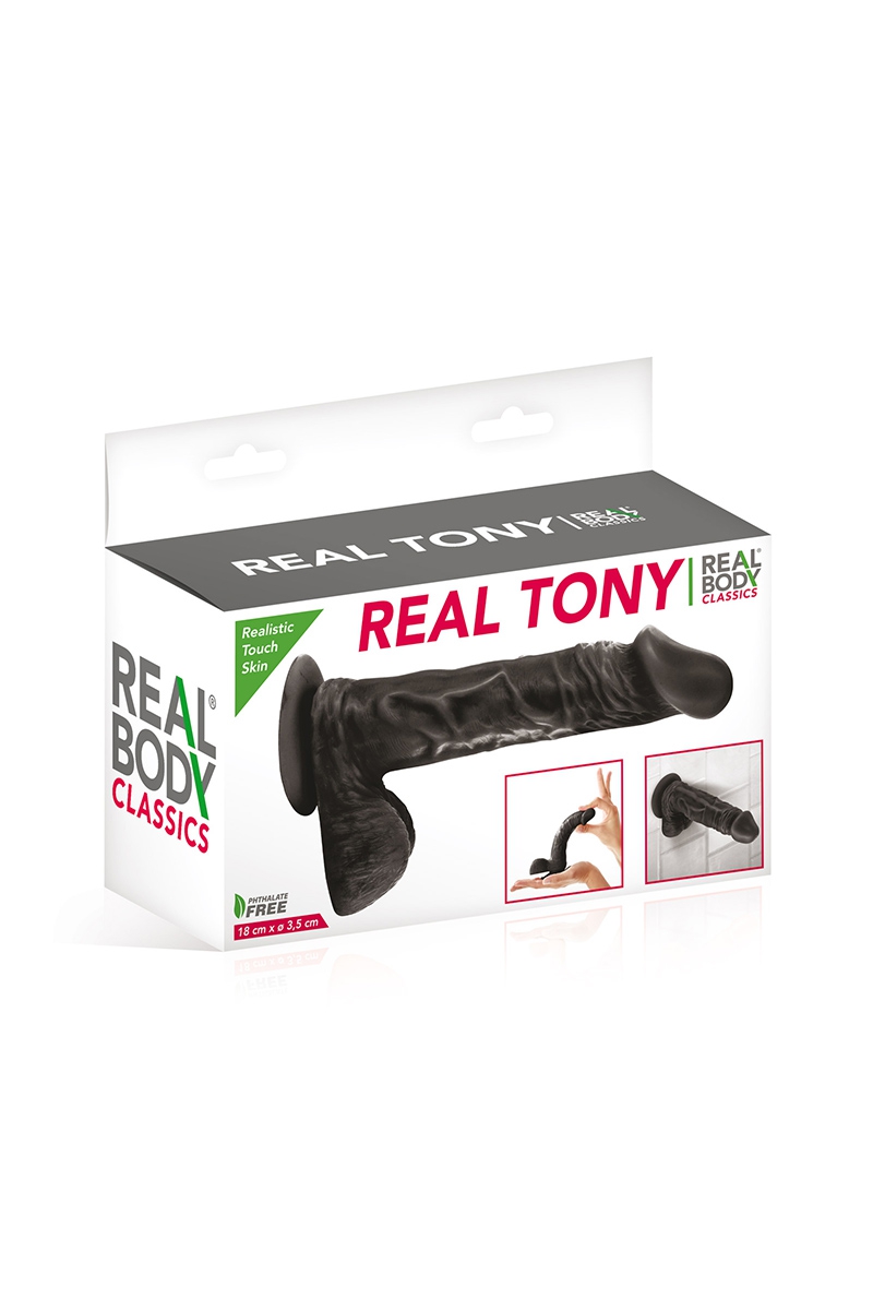 Gode réaliste 18 cm - Real Tony noir – Image 2
