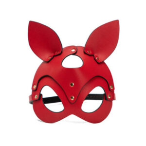 Masque chat cuir rouge