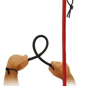 Canne flexible en cuir rouge