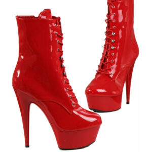 Bottines Vinyle rouge (Grandes Tailles)