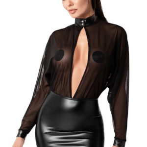 Mini robe Opium F348 wetlook et tulle