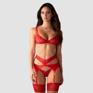 Cupide Desir ensemble 4 pièces - Rouge - Obsessive