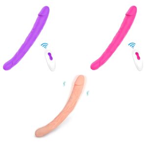 Double gode vibrant King 3 - 31 x 4cm Violet rose ou chair