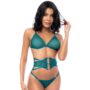 Ensemble 3 pièces vert et corset - L/XL