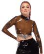 T-shirt latex transparent avec collier - XL