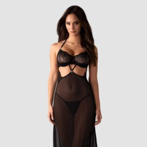 Iliosa nuisette et String - Noir - Obsessive
