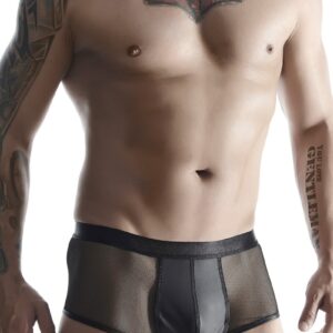 Boxer noir wetlook et mesh - Regnes