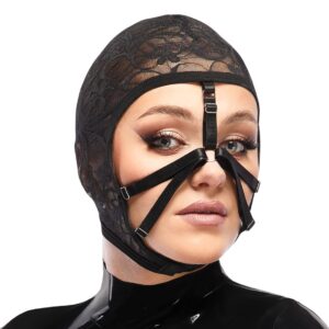Cagoule en dentelle ouverte avec sangles
