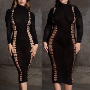Robe Longue à Col Roulé CarmeNoir