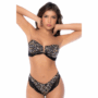 Bikini Bandeau Léopard avec Dentelle - L/XL