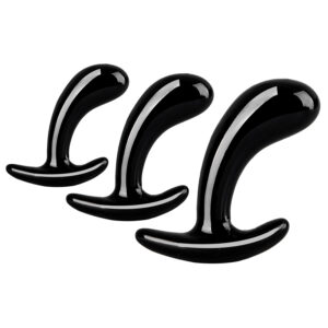 Kit de 3 Plugs Curved Three 11 x 3.5cm Noir