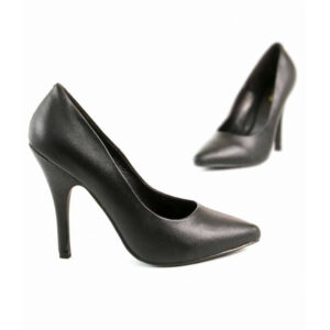 Escarpins aspect cuir, Talon 10cm (grandes tailles)