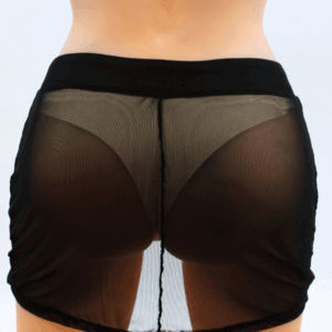 Jupe noire en résille transparente Maya