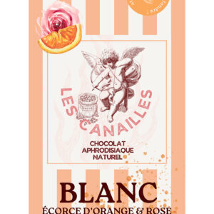 Chocolat blanc écorce d'orange et rose - Tablette 100g - Les canailles