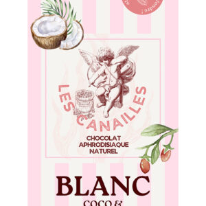 Chocolat blanc coco et baie de goji - Tablette 100g - Les canailles