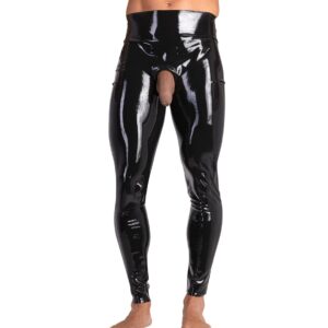 Pantalon ouvert en latex Noir