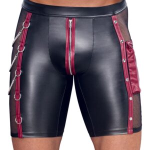 Short avec zip noir et rouge