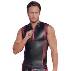 T-shirt noir et rouge